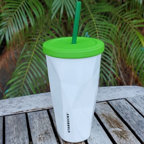 Starbucks White 2012 Chiseled SS Tumbler 16 oz. - Picture 2 of 6